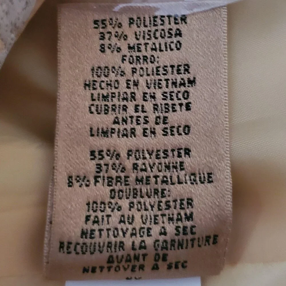 KASPER Women's Petite Rhinestone Buttons Metallic Floral Coat Jacket Size 8P - Picture 10 of 12